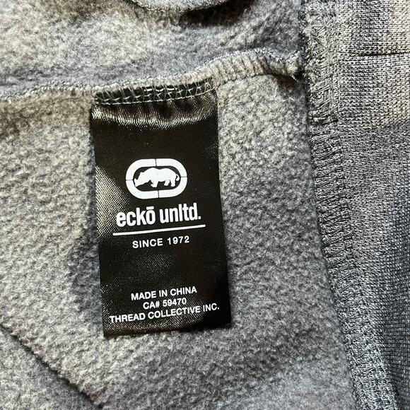 Ecko Unltd. Hoodie Sweatshirt Mens Medium Gray Fleece Graphic Hip Hop Streetwear - Picture 6 of 9